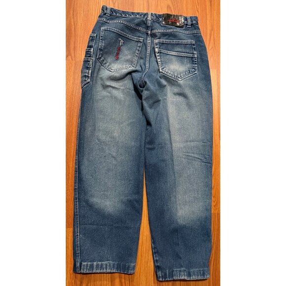 Fubu The Collection Circa XCII Jean Men 34x34 Baggy Hip Hop Pockets Fade Y2K - Picture 3 of 9